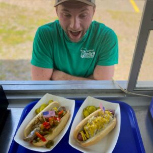 The look on everyone's faces when they see the Brats and Hot Dogs roll out of the Gordy's Hi-Hat Food Truck.